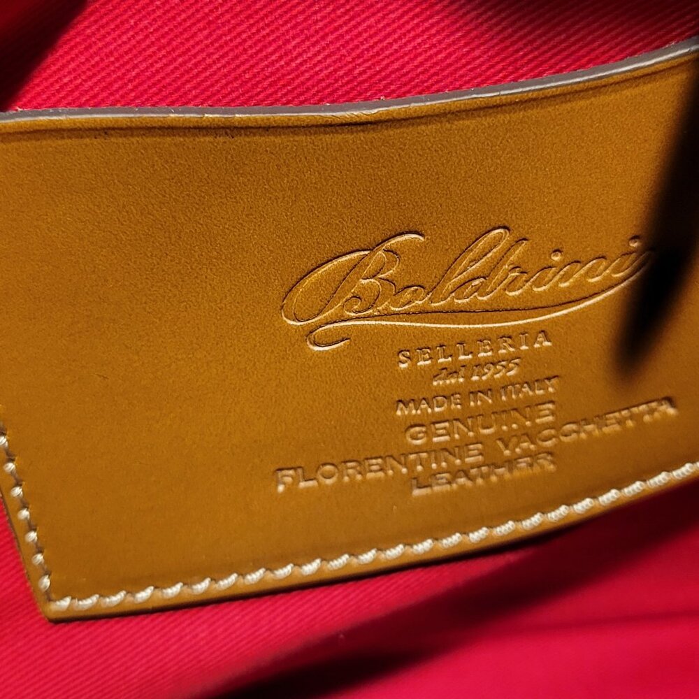 NEW BOLDRINI SELLERIA - Made in Italy 🇮🇹 genuine vacchetta leather handbag - Picture 9 of 15